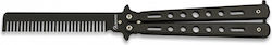 Martinez Albainox Butterfly Knife Survival Black with Blade made of Stainless Steel