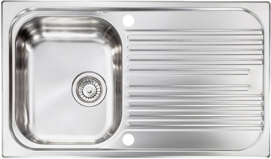 Sanitec Drop-In Sink Left Inox Matte W86xD50cm Silver