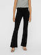 Vero Moda Women's Fabric Trousers Flare in Slim Fit Black