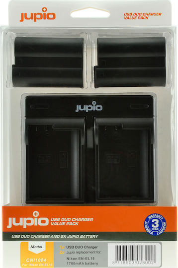 Jupio Μπαταρία Φωτογραφικής Μηχανής EN-EL15 & USB Dual Charger CNI1004V2 Ιόντων-Λιθίου (Li-ion) 1700mAh Συμβατή με Nikon