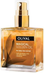 Olival Magical Golden Organic Macadamia Oil with Shimmer for Face, Hair, and Body 50ml