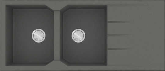 Sanitec Ultra Granite Ένθετος Νεροχύτης από Συνθετικό Γρανίτη Μ116xΠ50cm Pietra