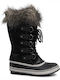 Leather Snow Boots with Laces & Fur Joan Of Arctic Black