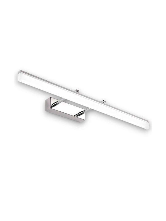 Led7 Κλασικό Φωτιστικό Τοίχου με Ενσωματωμένο LED και Φυσικό Λευκό Φως Ασημί 80εκ.