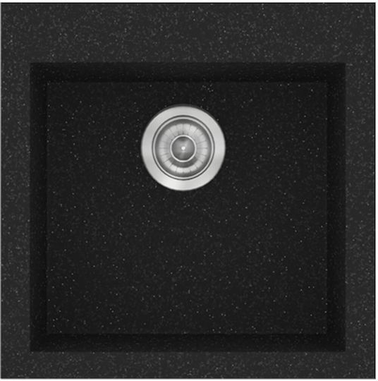 Sanitec Classic Drop-In Chiuvetă din Granit Sintetic L50xW50cm granit negru