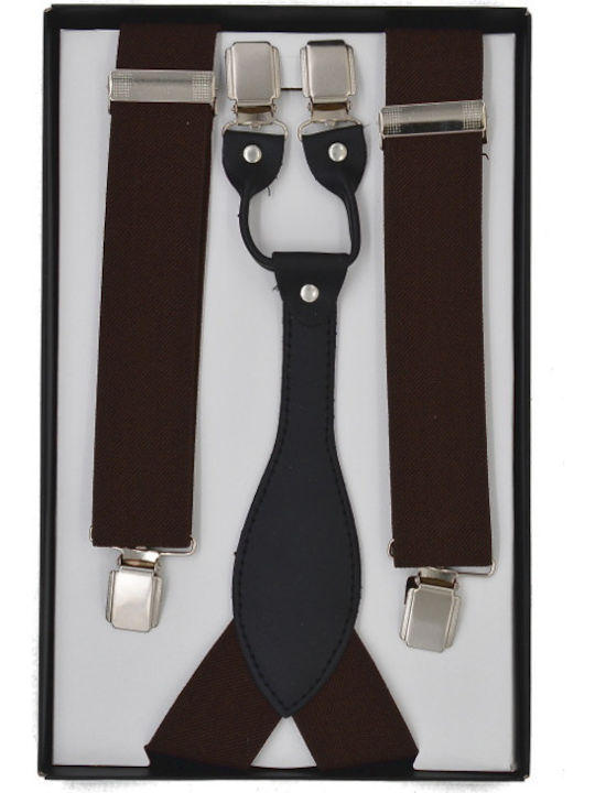 Braces men's monochrome brown with leatherette 35mm adjustable OEM 30122