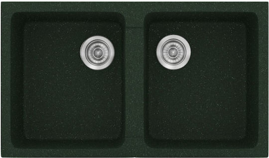 Sanitec Classic Drop-In Sink Synthetic Granite W86xD50cm Granite Green