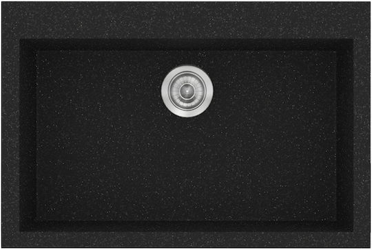Sanitec Classic 338 Ένθετος από Συνθετικό Γρανίτη Μ70xΠ50cm Granite Black