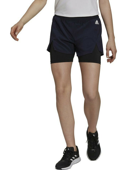 adidas Primeblue Designed To Move 2-in-1 Women's Activewear Shorts Legend Ink