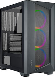 Azza Octane 460A Jocuri Turnul Midi Cutie de calculator cu fereastră laterală și iluminare RGB Negru