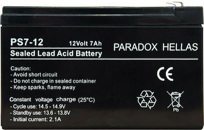Paradox PS 7-12 Μπαταρία Συστημάτων Συναγερμού Μολύβδου Κλειστού Τύπου & Χωρητικότητας 7A