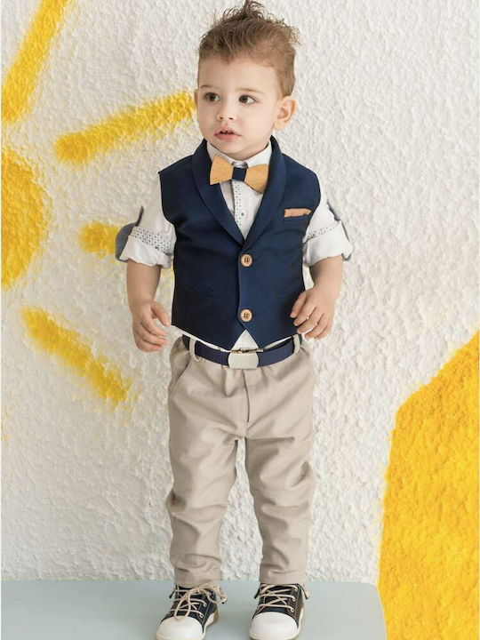 Bonito Baby Βαπτιστικό Κοστούμι Μπλε 5τμχ Bonito Baby Βαπτιστικό Κοστούμι Μπλε 5τμχ
