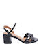 Vizzano Damen Sandalen aus Veloursleder in Schwarz Farbe