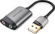 Vention Εξωτερική USB Κάρτα Ήχου σε Γκρι χρώμα OMTP-CTIA