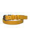 Women's Belt made of Genuine Leather of Exceptional Quality with 2,5cm Kylian Manufacture pyrography in Yellow