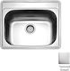 Fortinox Valley 25060 101-25060-110 Drop-In Sink Inox Matte W60xD50cm Silver
