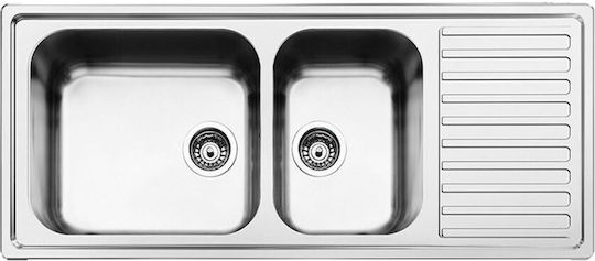 Apell Anniversario 8116 8116-112 Drop-In Spüle Links Inox Matt B116xT50cm Silber