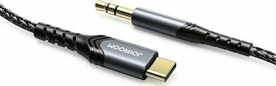 Joyroom Braided USB 2.0 Cable USB-C male - 3.5mm male Μαύρο 1m (SY-A03)