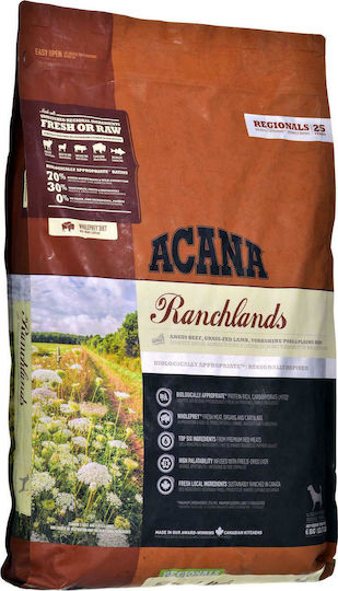 Acana Ranchlands 6kg Dry Food for Dogs Grain-Free & Gluten-Free with Lamb and Meat