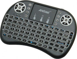 Andowl Q-K03 Ασύρματο Πληκτρολόγιο με Touchpad Αγγλικό US