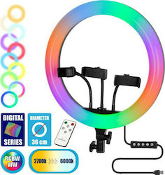 GloboStar RGB Ring Light Professional Digital Ring Light 36cm 3000-6000K με Βάση για Κινητό