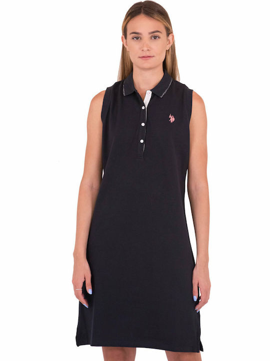 U.S. Polo Assn. Amy Καλοκαιρινό Midi Φόρεμα Μαύρο