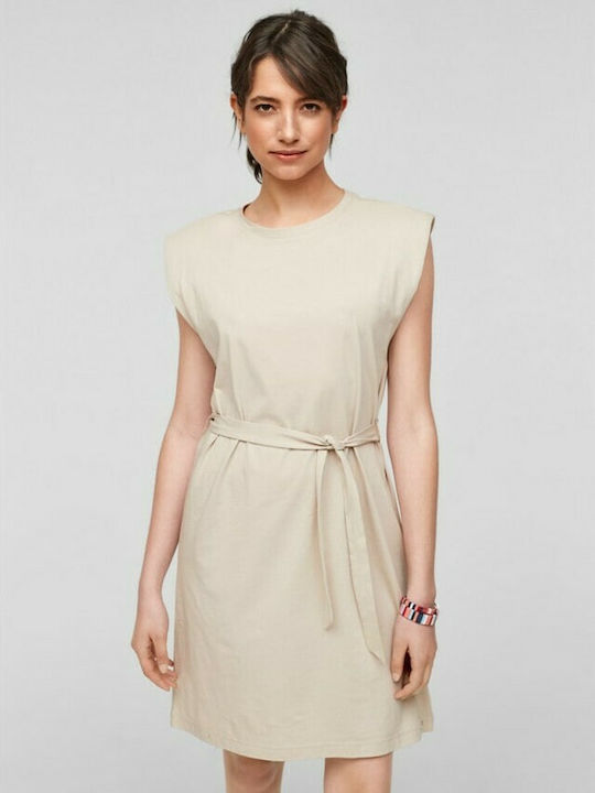 S.Oliver Sommer Mini Kleid Beige