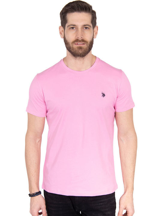 U.S. Polo Assn. T-shirt Bărbătesc cu Mânecă Scurtă Roz 5132049351P-105