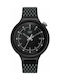 CAT Diamond Mesh Watch Battery with Black Rubber Strap