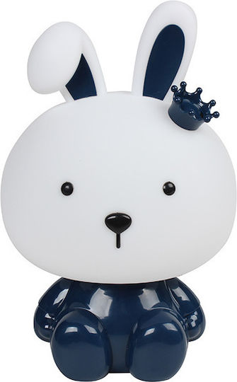 Keskor Kinder Dekorative Lampe Hase Crown Blau 14x12x23εκ.