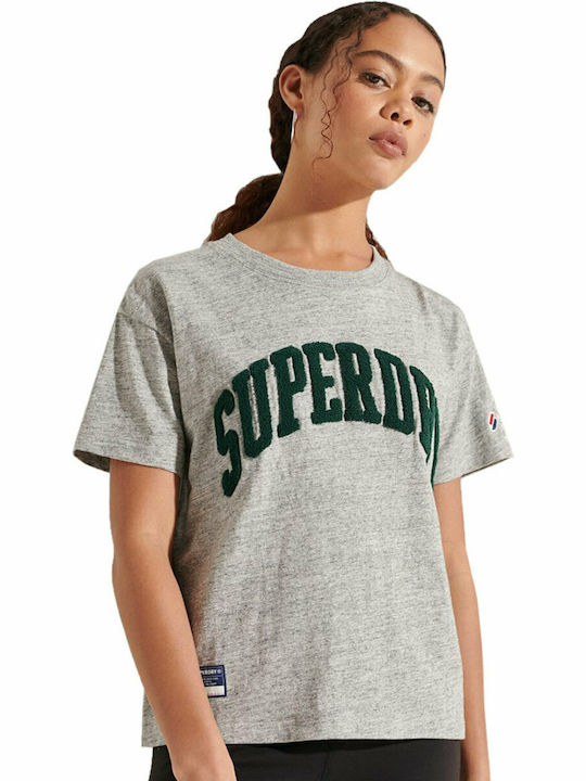 Superdry Varsity Arch Γυναικείο Αθλητικό T-shirt Λευκό