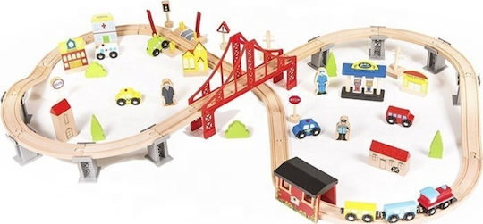 Eva Toys Set cu Trenuleț din Lemn pentru 3+ ani+ Ani