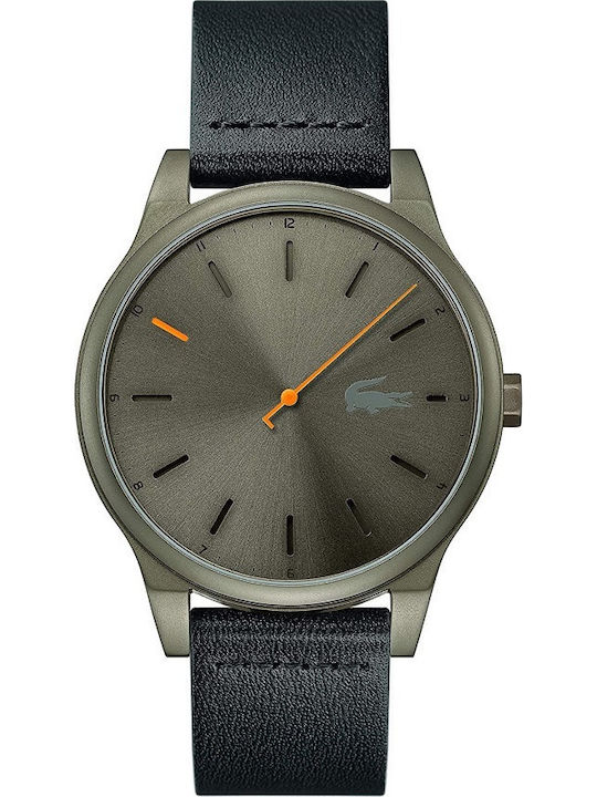 Lacoste Kyoto Ανδρικό Ρολόι 43mm Μπαταρίας με Μαύρο Δερμάτινο Λουράκι