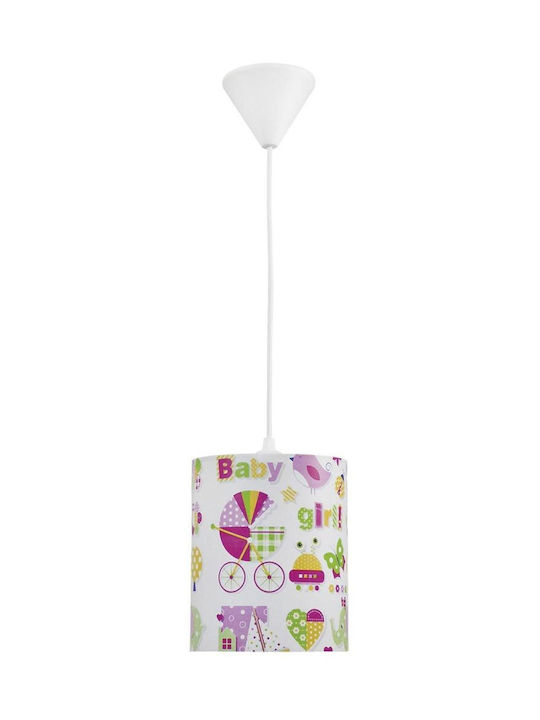 Heronia Baby Girl Single Bulb Kids Lighting Pendant of Plastic 10W with Drive Size E27 15cm