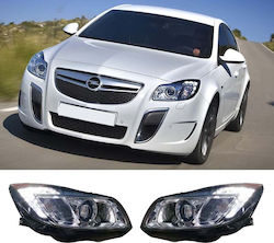 Carner Front Lights for Opel Insignia TRU DRL Black H7 with Motor 08-12 2pcs
