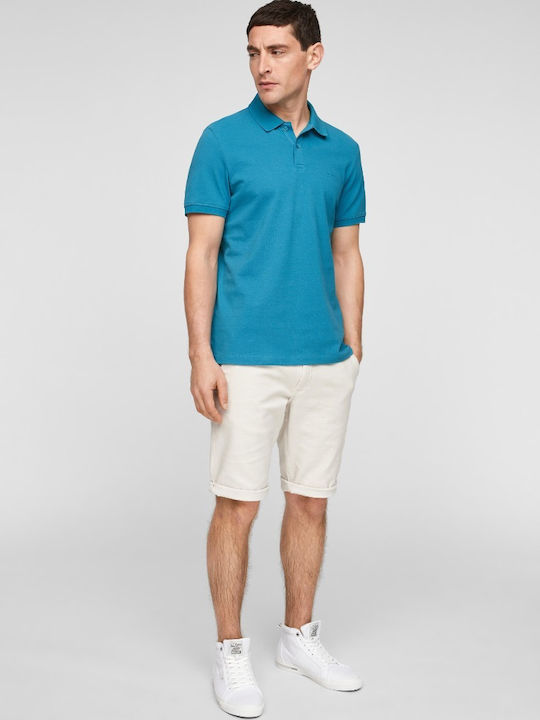 S.Oliver Men's Short Sleeve Blouse Polo Turquoise