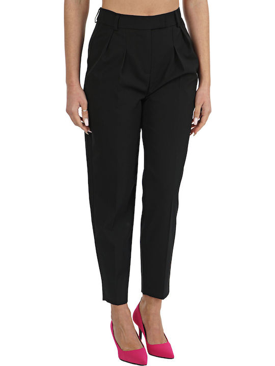 Karl Lagerfeld Women's High-waisted Fabric Trousers Black 200W1050-999