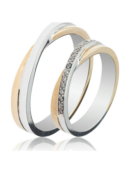Maschio Femmina Celebrity plus Wedding Ring Bicolour 9K