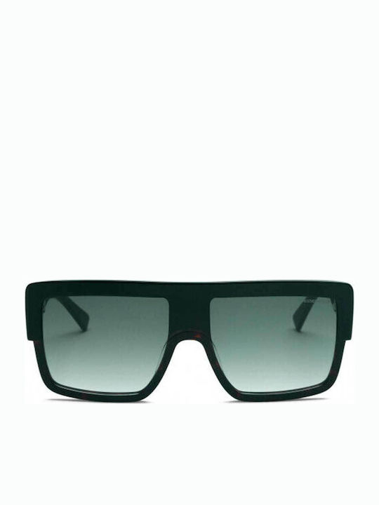 Kreuzbergkinder Kye Unisex Sunglasses with Black Plastic Frame and Green Gradient Lens