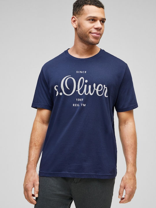 S.Oliver T-shirt Bărbătesc cu Mânecă Scurtă Albastru 2064849-5693