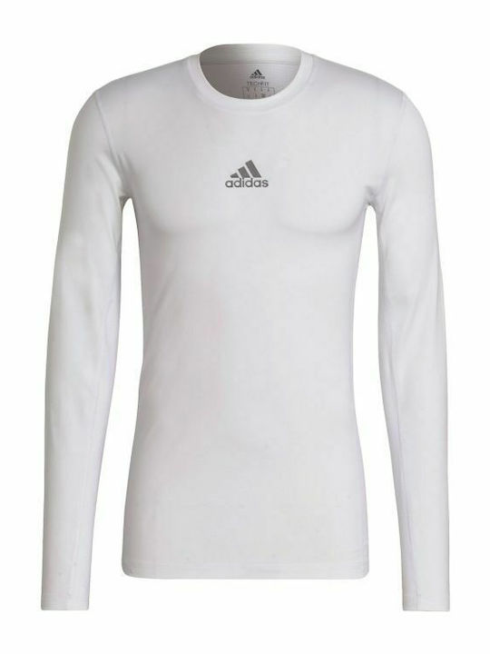adidas TechFit Ισοθερμική Μπλούζα Λευκή
