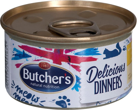 Butcher's Pet Care Classic Delicious Dinners Wet Food for Adult Cats in Pouches with Chicken and Liver Gluten-Free 100gr