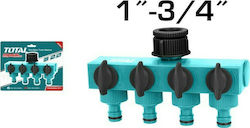 Total THHC604101 Dozator de apă 4 ieșiri 1"- 3/4" cu comutator Total THHC604101 Dozator de apă 4 ieșiri 1"- 3/4" cu comutator