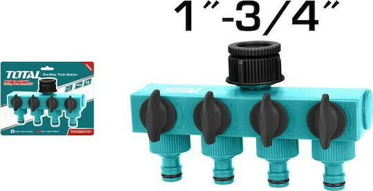 Total THHC604101 Dozator de apă 4 ieșiri 1"- 3/4" cu comutator