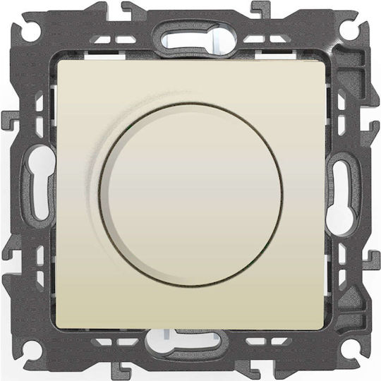Aca Prime Χωνευτός Διακόπτης Dimmer χωρίς Πλαίσιο LED Περιστροφικός σε Μπεζ Χρώμα