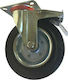 A&D Black Swivel Wheel 200mm With Brake For 185kg Wheel Rotating with Brake 200x50mm