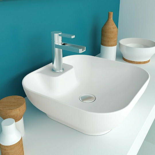 Olympia Trend Square Επικαθήμενος Νιπτήρας Πορσελάνης 42x42x15.2cm Λευκός Olympia Trend Square Επικαθήμενος Νιπτήρας Πορσελάνης 42x42x15.2cm Λευκός
