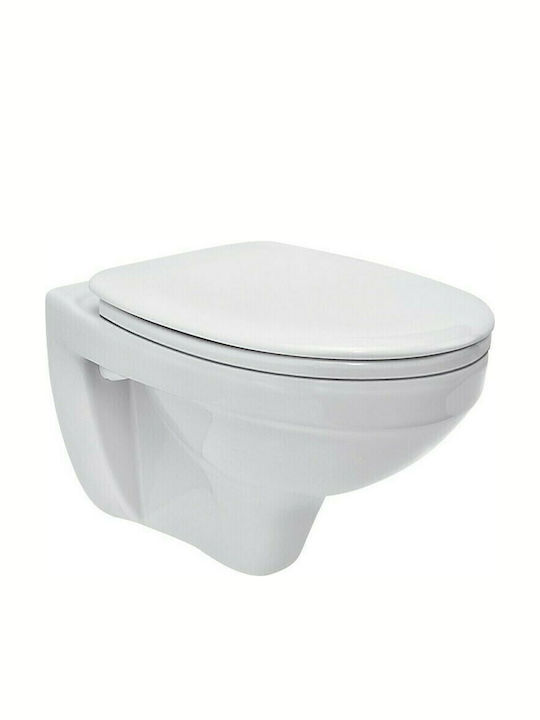Cersanit Delfi Wall-Mounted Toilet with Cover Soft Close White
