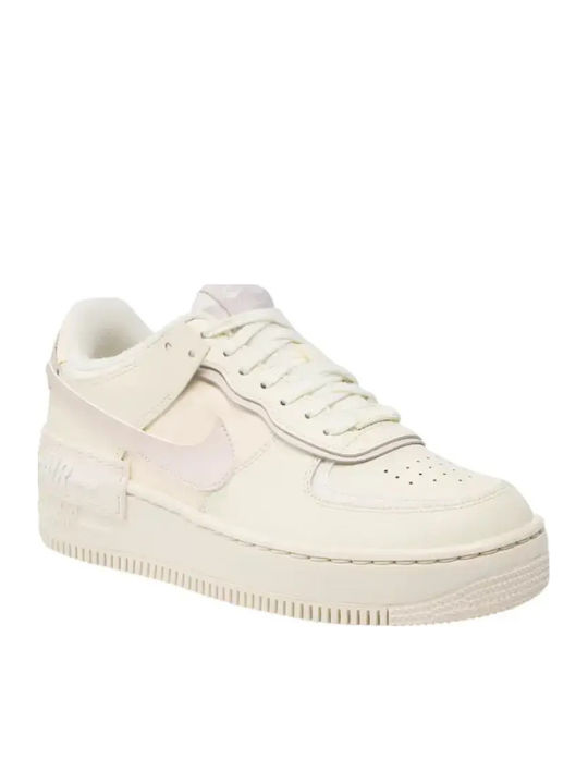 Air Force 1 Shadow Damen Flatforms Sneakers Beige