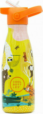 Cool Bottles Jungle Park Sticlă Termos Oțel inoxidabil Galben 260ml cu Piesa de gură